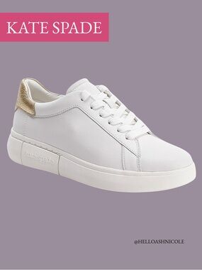 Kate Spade New York Lift Leather Gold Detail Platform Sneaker